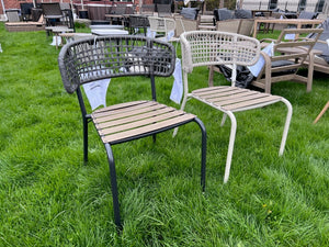 Black & White Steel and Wicker Chairs