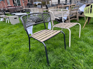 Black & White Steel and Wicker Chairs