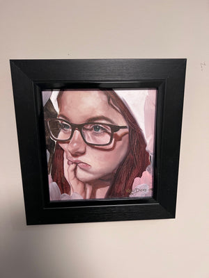 Kelli Dove 'The Thinker' Oil on Paper