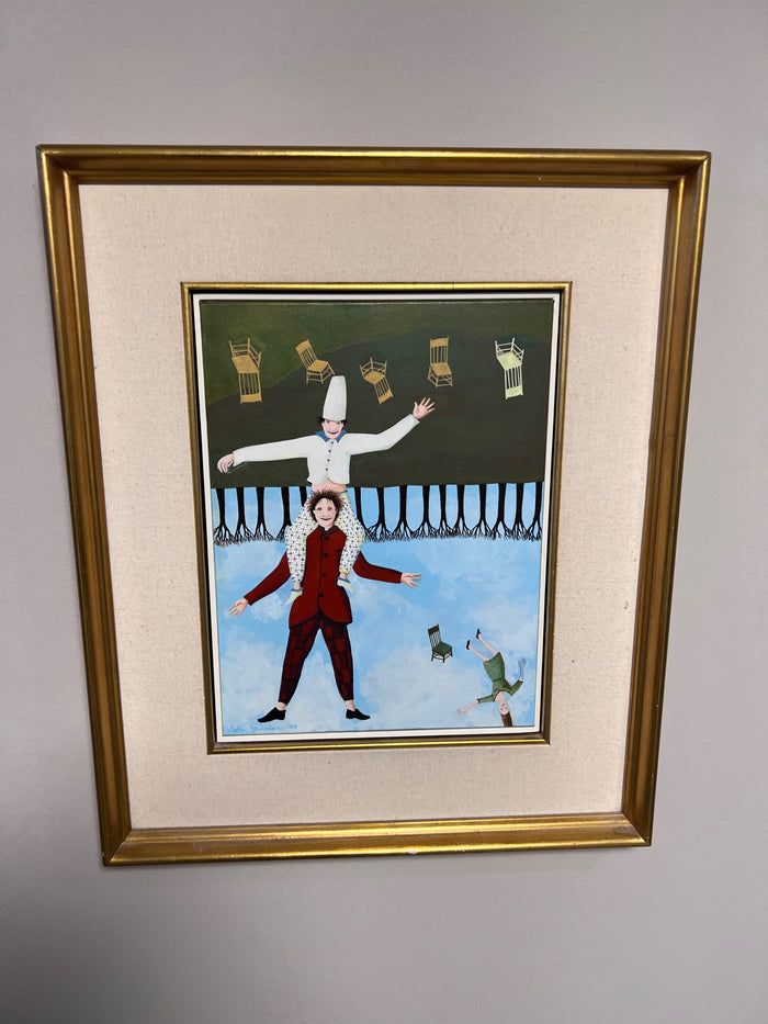 Sylive Gelineau 1988 'La Chute de Rosalie' Acrylic on Panel