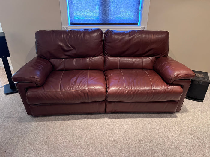 Brown Leather Power Reclining Sofa