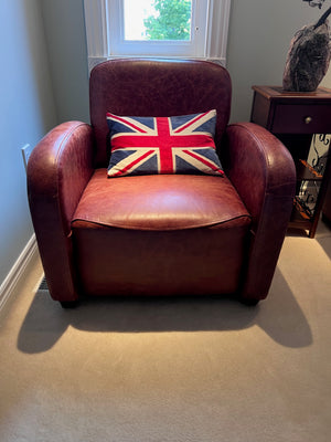 2 Brown Leather Club Chairs from 'Kuka Home'