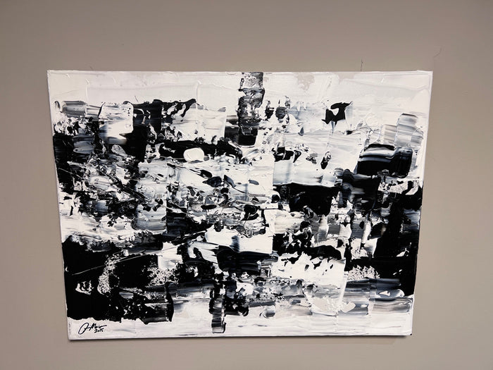 Annie Maison Neuve 2015, Abstract Black & White Painting