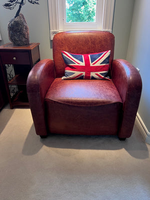 2 Brown Leather Club Chairs from 'Kuka Home'