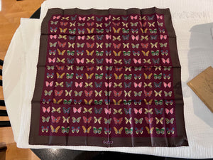 Vintage Gucci Butterfly Scarf, 100% Silk (with original box)