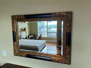 Black and Gold Gilded Double Border Mirror