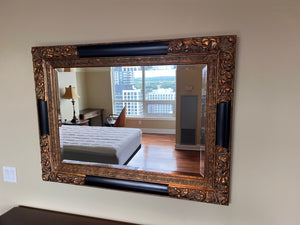 Black and Gold Gilded Double Border Mirror