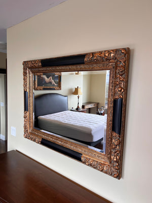 Black and Gold Gilded Double Border Mirror