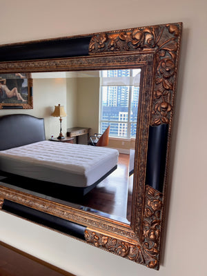 Black and Gold Gilded Double Border Mirror