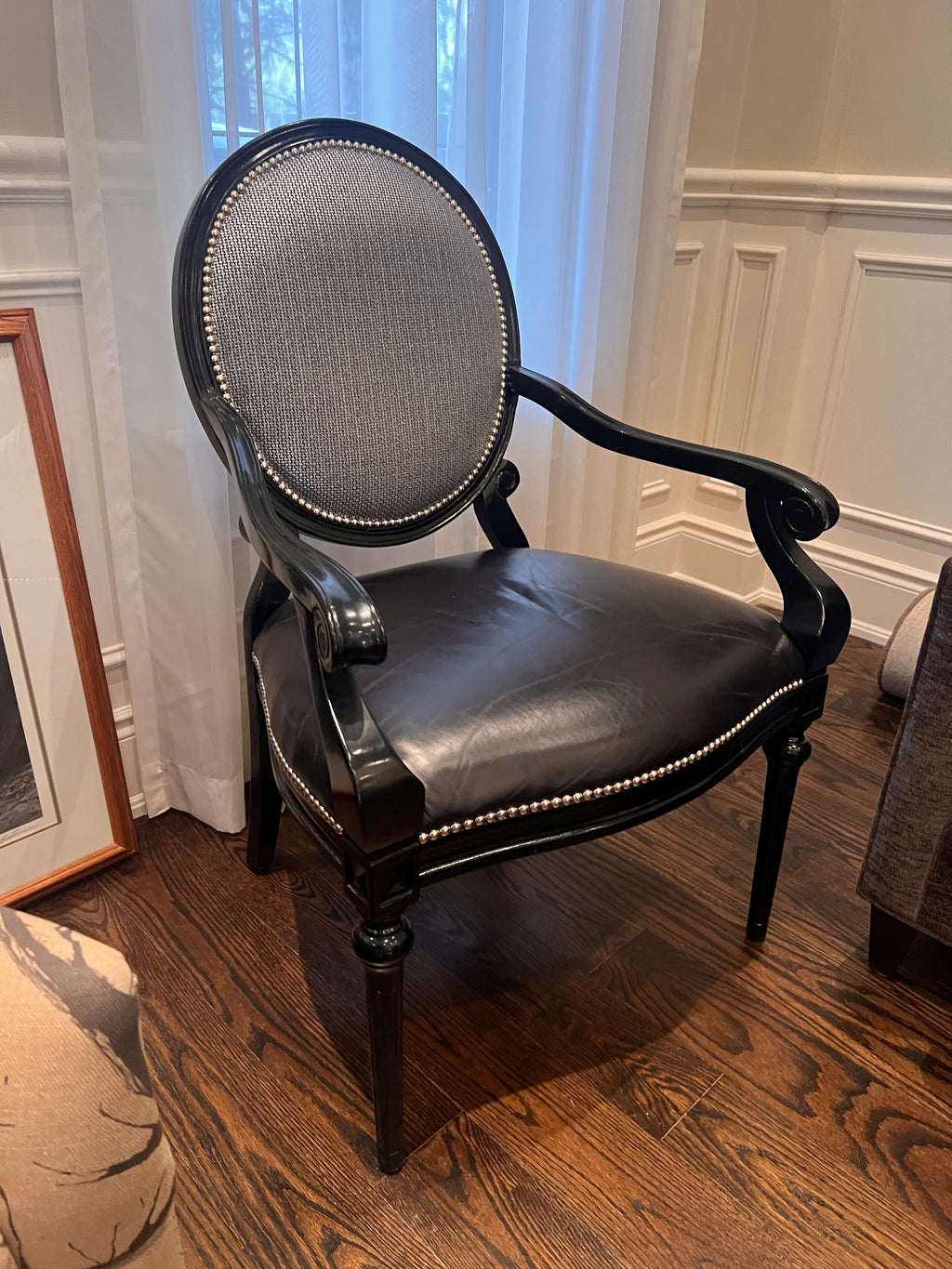 Lexington Home Brands Black Leather Accent Chair