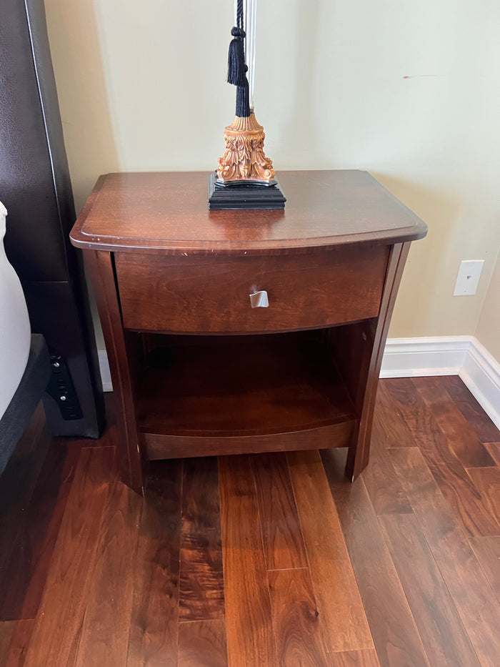 Pair of Wood 1-Drawer Nightstands, Made in Quebec