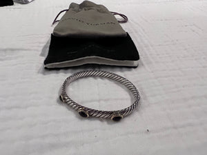 David Yurman Renaissance Cable Bangle in Sterling Silver with Three Stones
