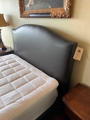 Beaudoin Dark Brown Leather Queen Headboard