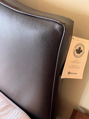 Beaudoin Dark Brown Leather Queen Headboard