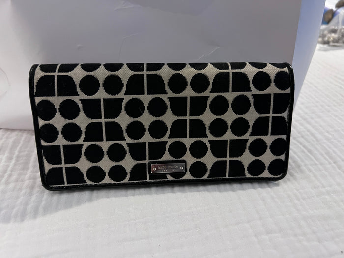 Kate Spade Black & White Fabric Wallet
