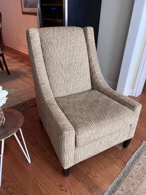 Cream & Gold Upholstered Accent Chair