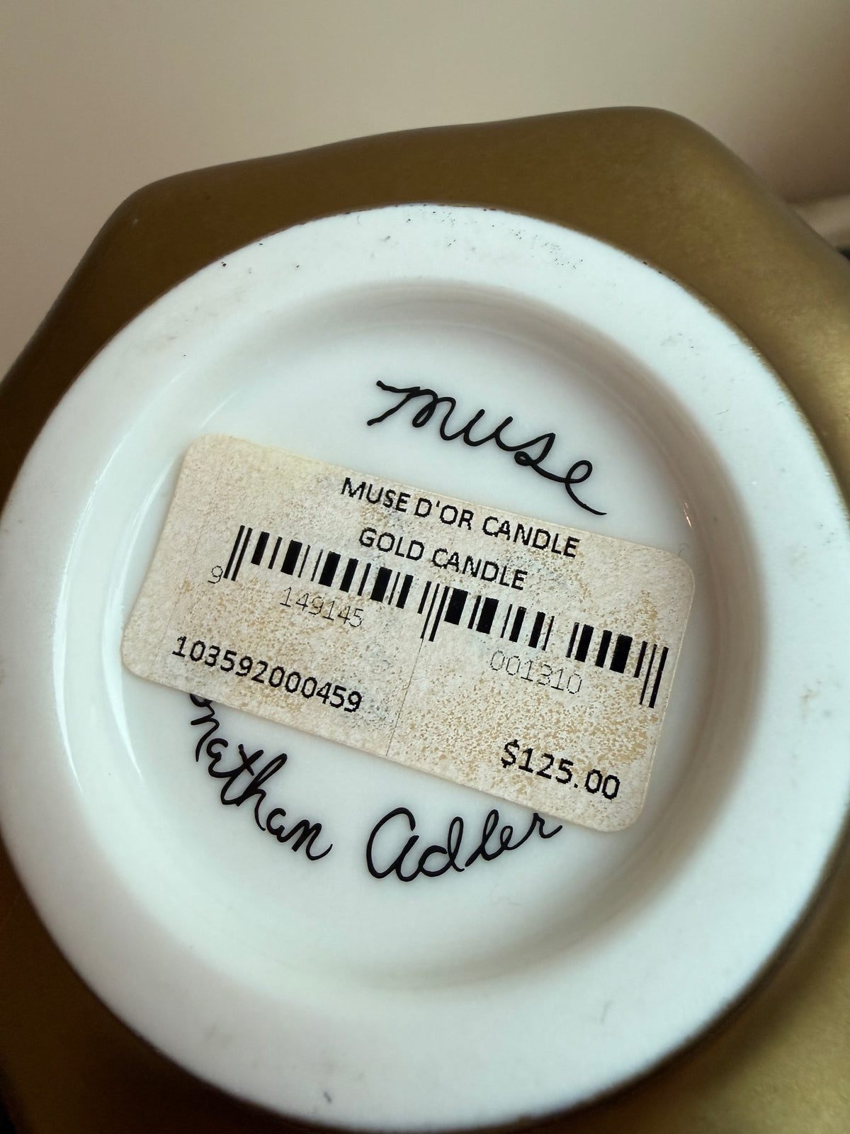 BRAND NEW Jonathan Adler Muse D'Or Gold Candle