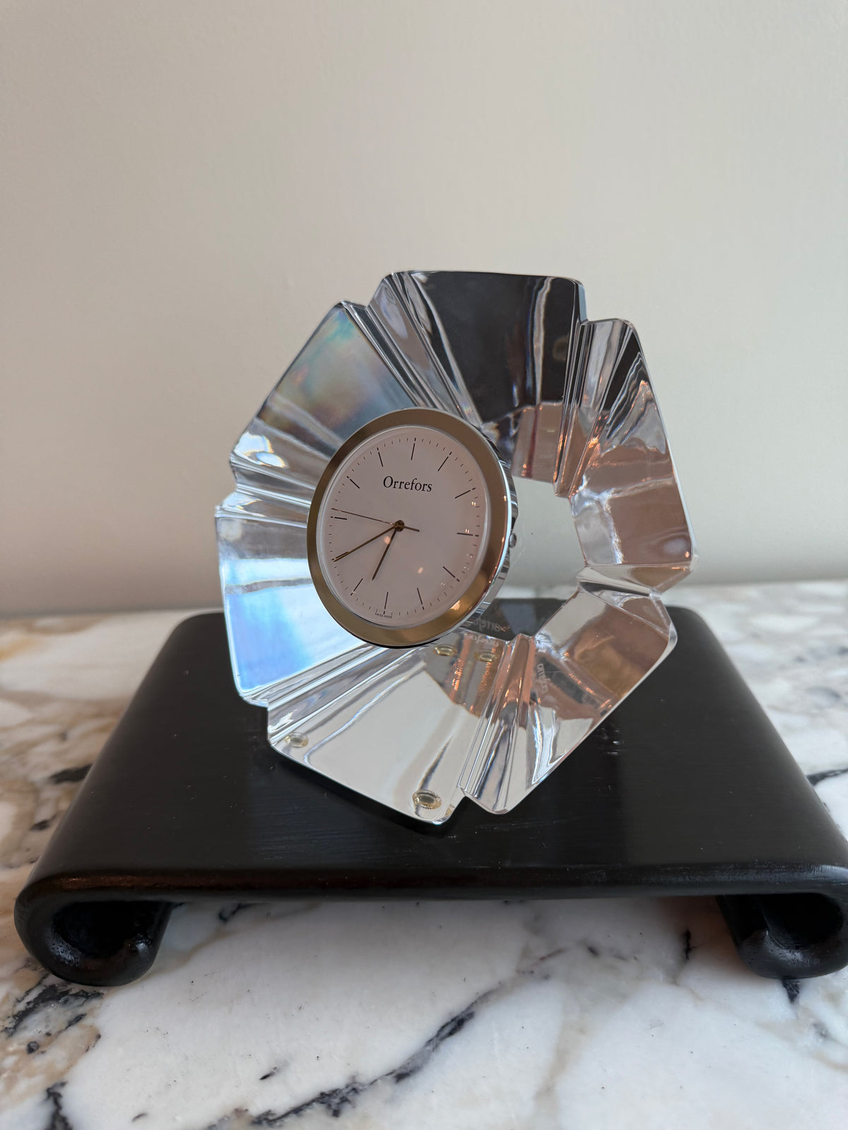 Orrefors Crystal Desk Clock