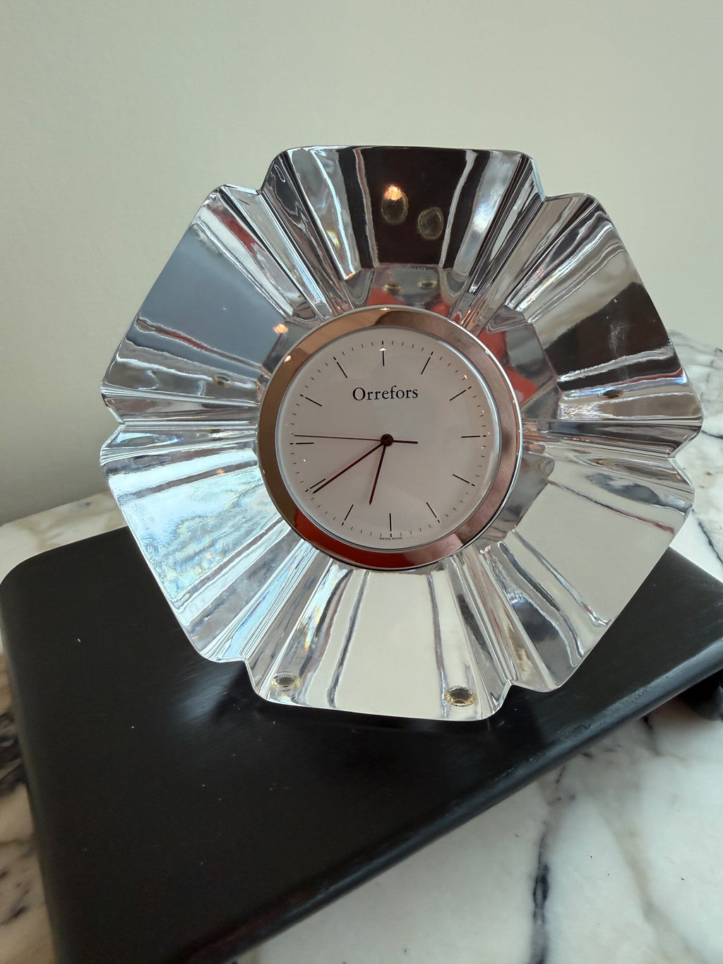 Orrefors Crystal Desk Clock