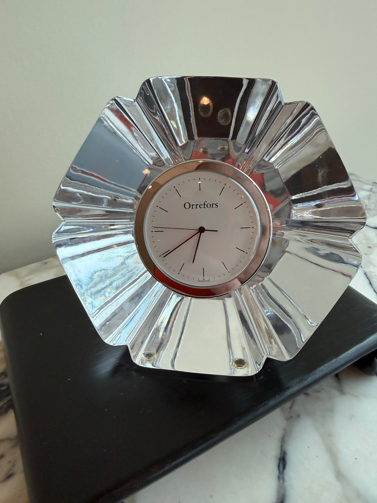 Orrefors Crystal Desk Clock