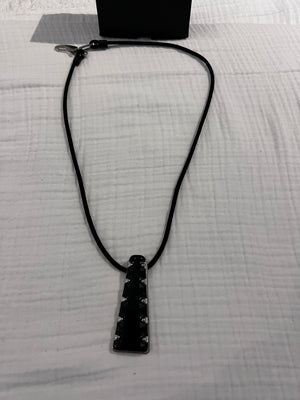 Emporio Armani black pendant rope necklace