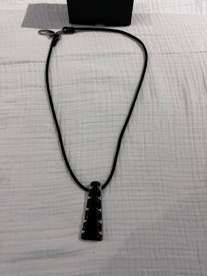 Emporio Armani black pendant rope necklace