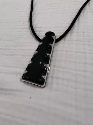 Emporio Armani black pendant rope necklace