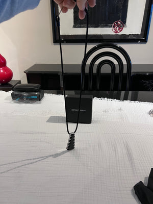 Emporio Armani black pendant rope necklace