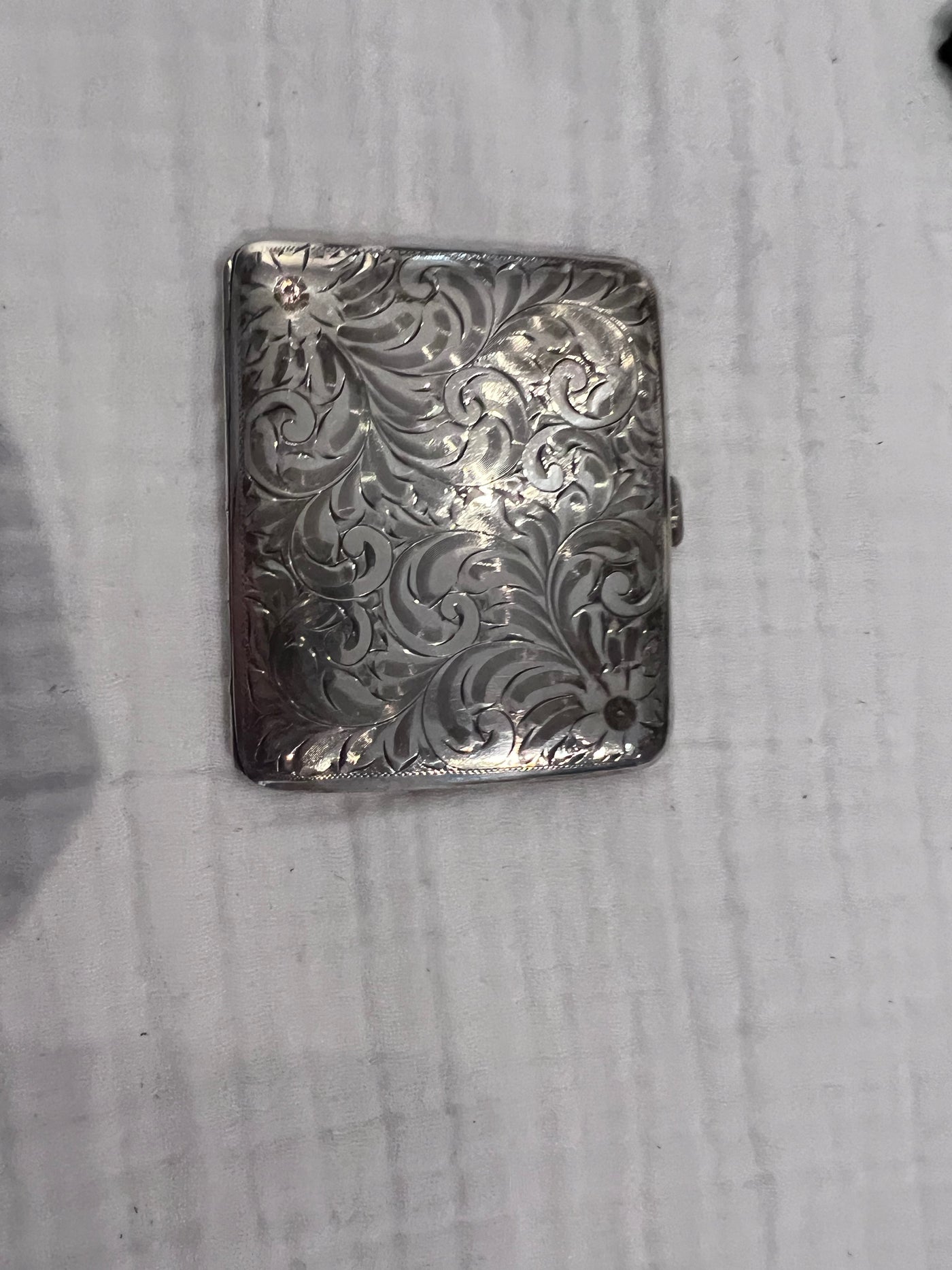 cigarette case canada USB Cigarette case with built in USB lighter Viennese Sterling Silver Cigarette Case