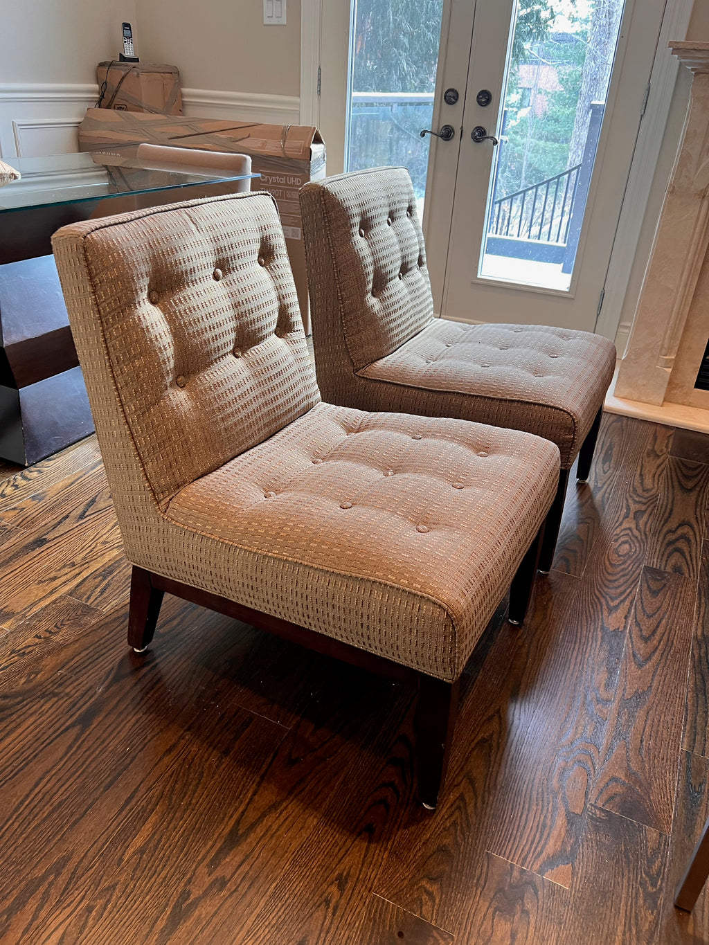 Pair of Tufted Accent Chairs