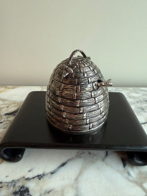 Vintage Godinger Silver Plated Honey Pot
