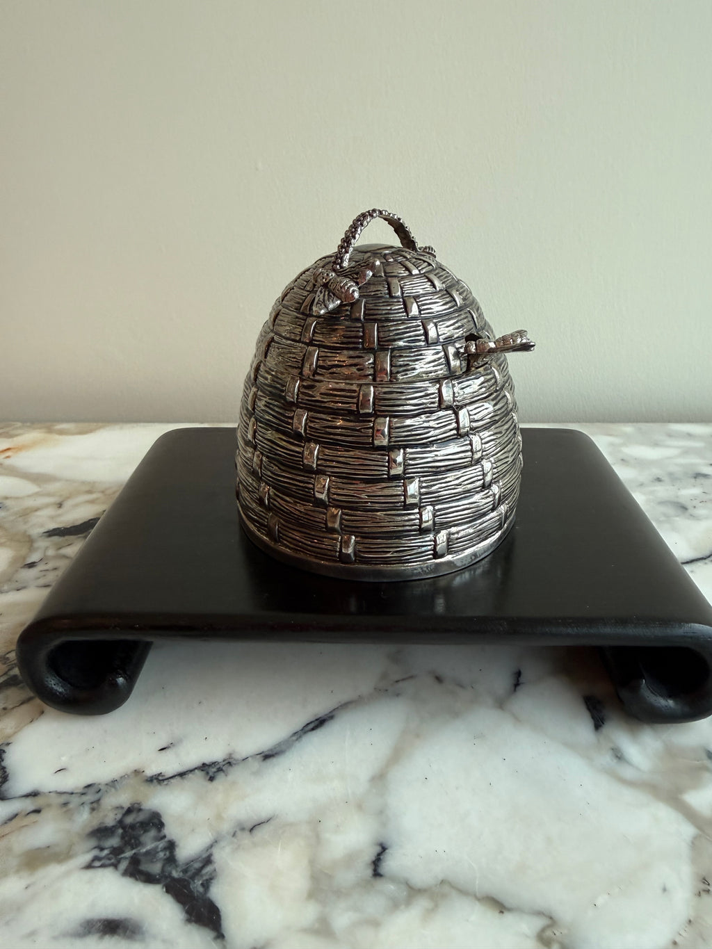 Vintage Godinger Silver Plated Honey Pot