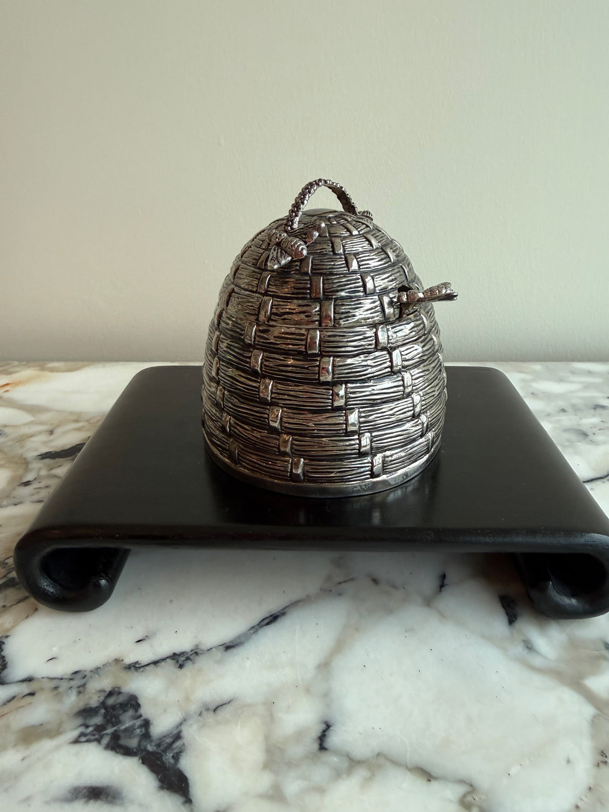 Vintage Godinger Silver Plated Honey Pot