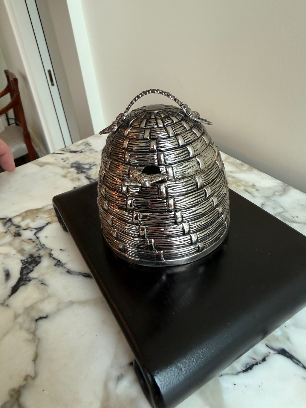 Vintage Godinger Silver Plated Honey Pot