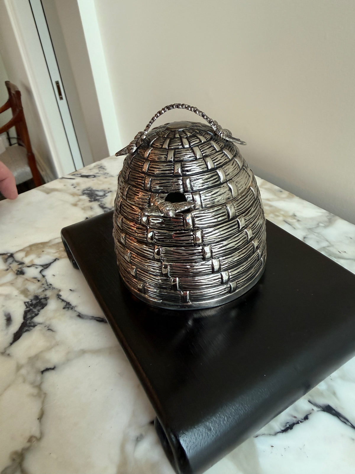 Vintage Godinger Silver Plated Honey Pot