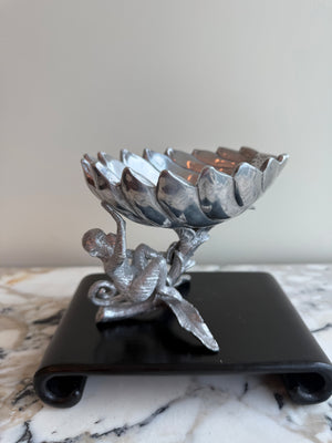 Arthur Court 2004 Signed Cast Aluminum Monkey Dish