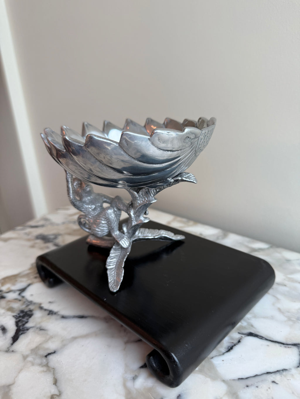 Arthur Court 2004 Signed Cast Aluminum Monkey Dish
