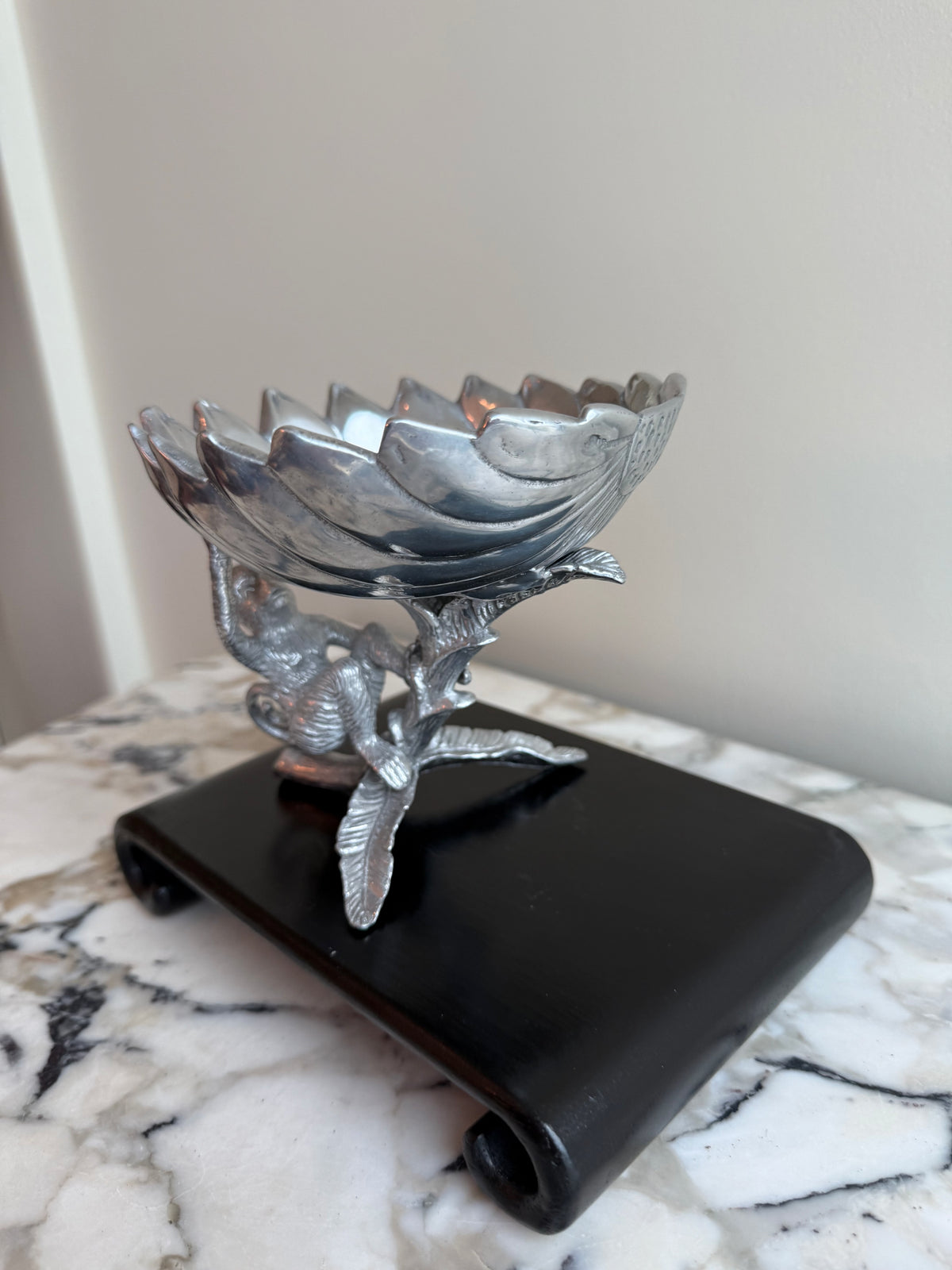 Arthur Court 2004 Signed Cast Aluminum Monkey Dish