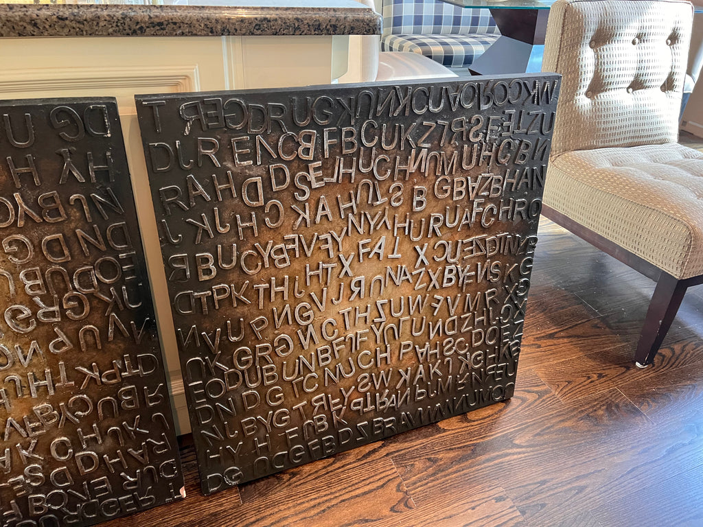 Pair of 'Letters' Wall Art