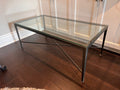 Glass Top Metal Base Coffee Table