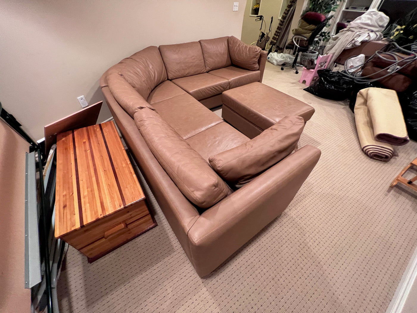 Rawhide shop leather couch