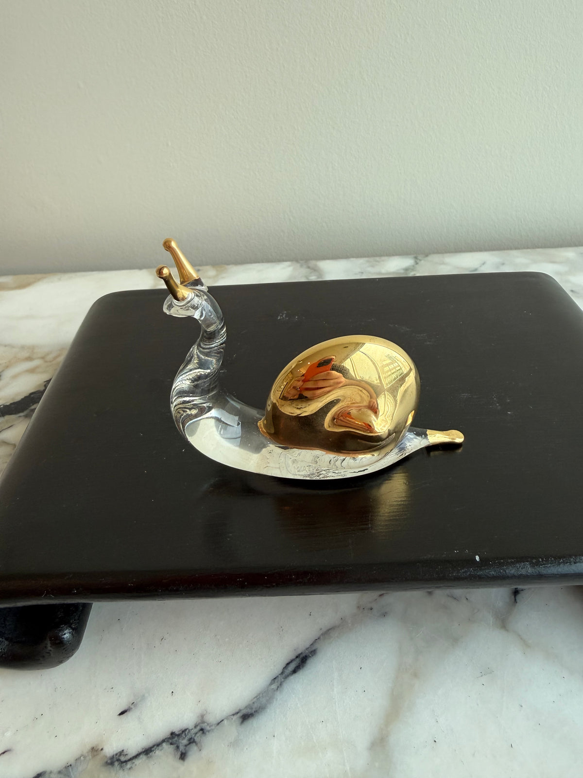 Tommasi Murano Glass Snail Paperweight- 3"w