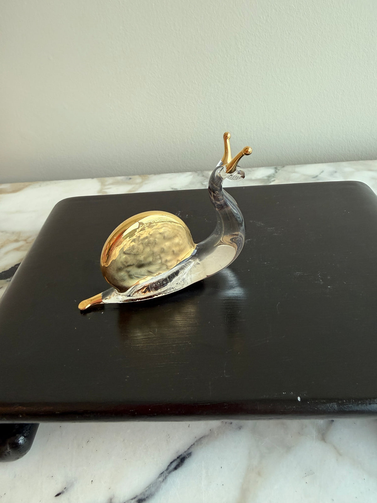 Tommasi Murano Glass Snail Paperweight- 3"w