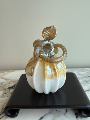 Steven Lundberg Glass Art Pumpkin- 6.5"h