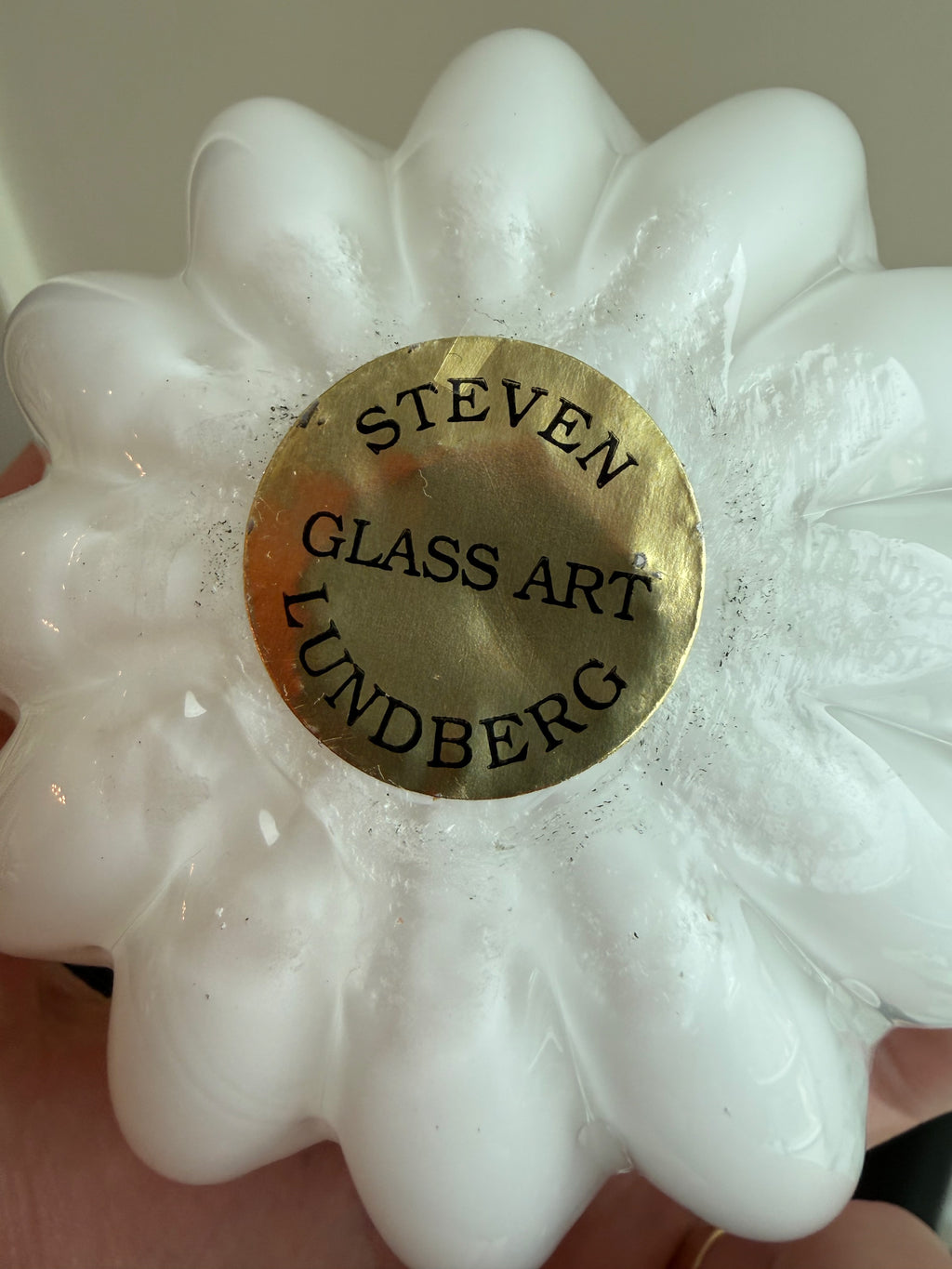 Steven Lundberg Glass Art Pumpkin- 6.5"h