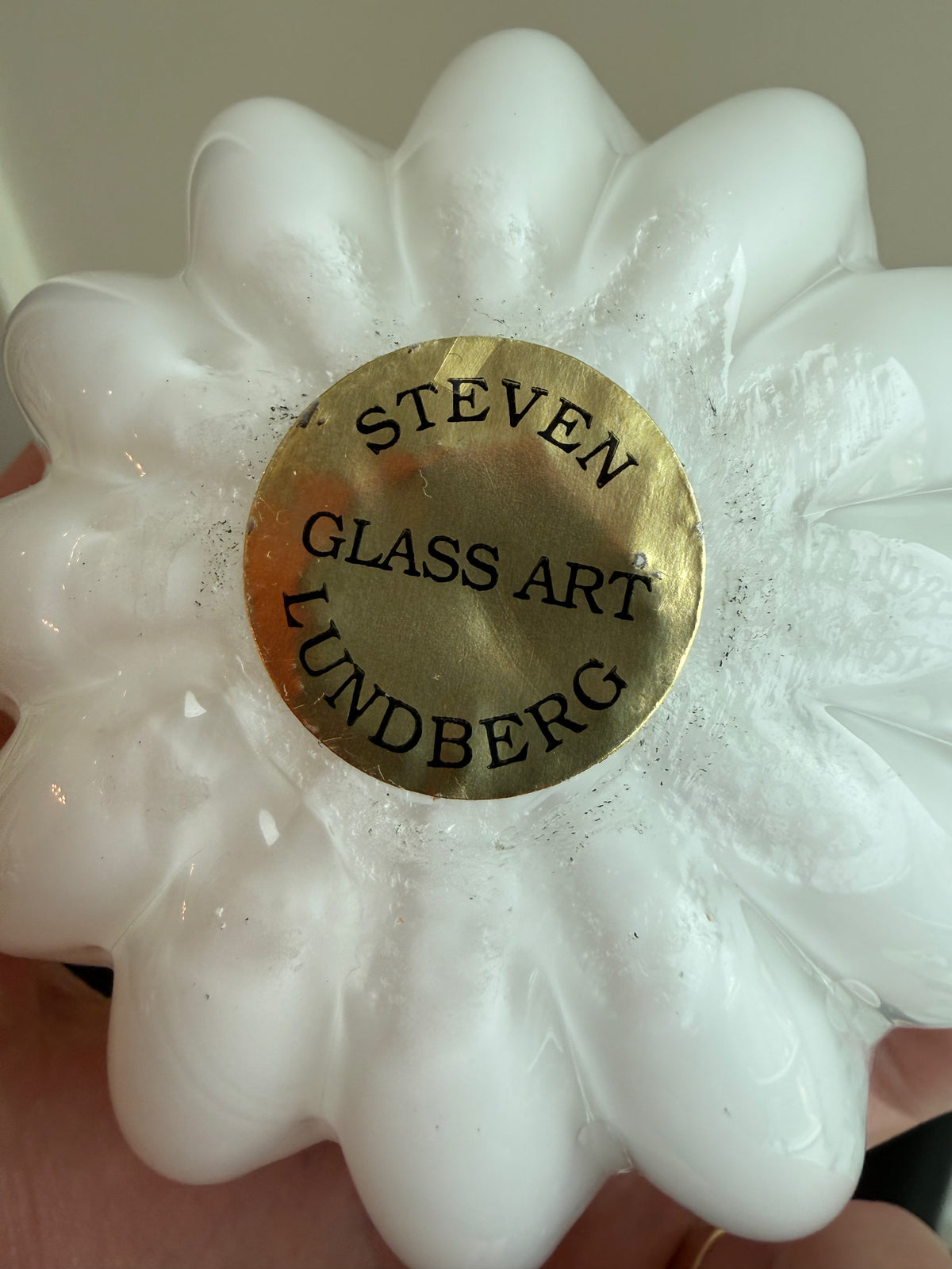 Steven Lundberg Glass Art Pumpkin- 6.5"h