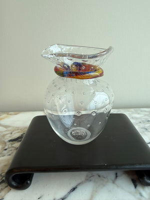 Shirley Elford Signed Art Glass Vase- 5"h