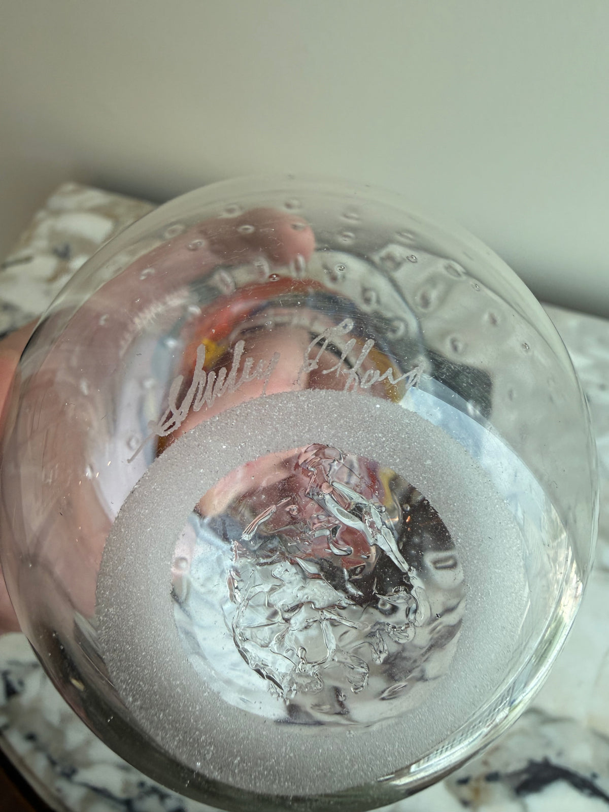 Shirley Elford Signed Art Glass Vase- 5"h