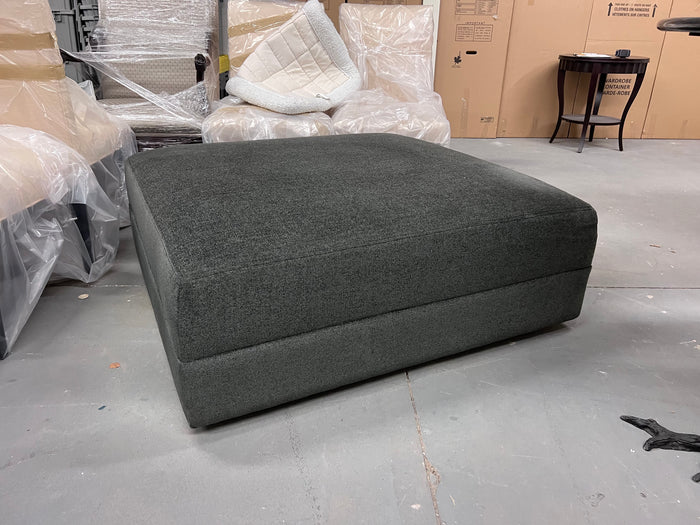 Custom Made Grey Upholstered Ottoman