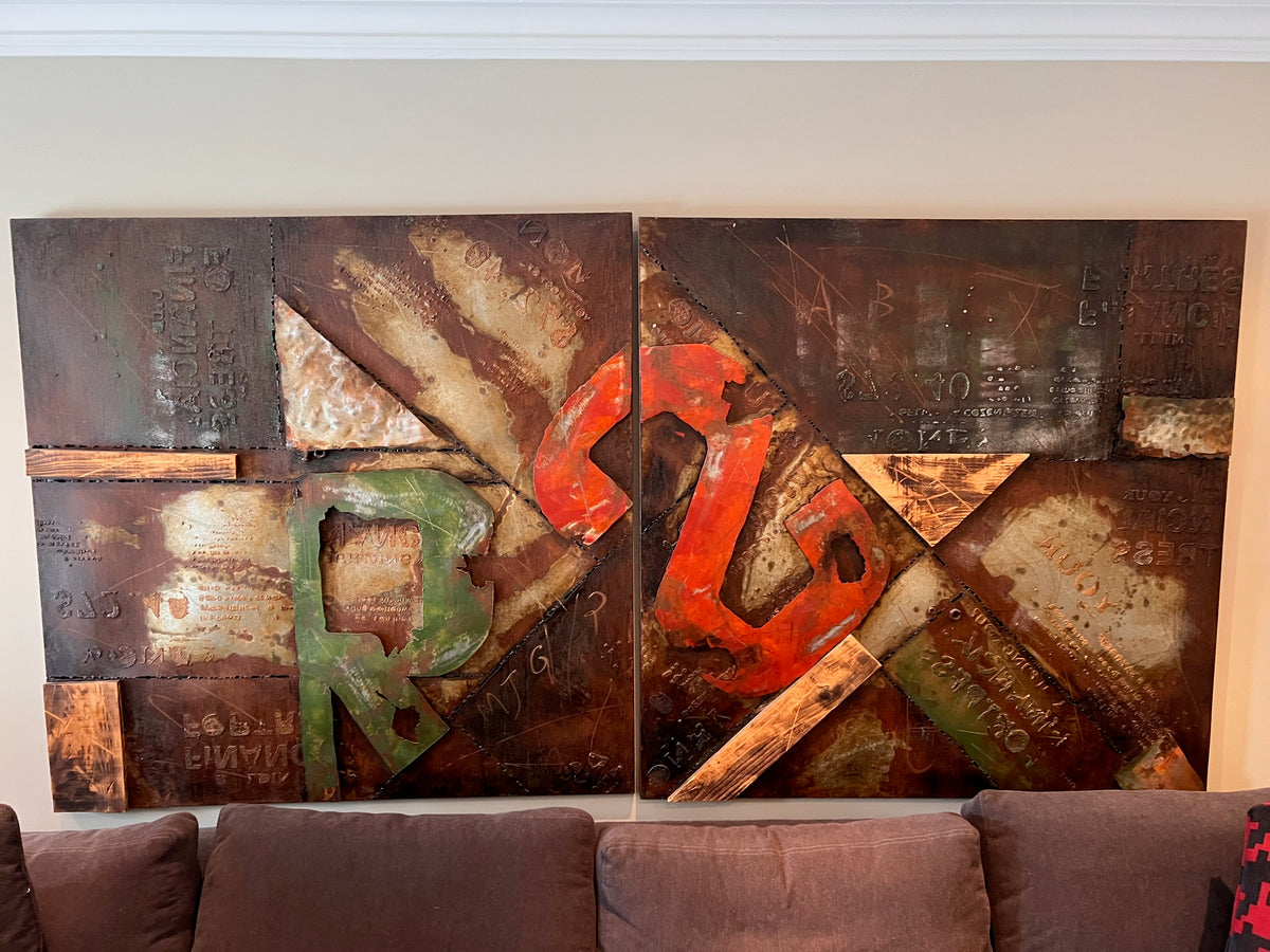 Pair of abstract wall art